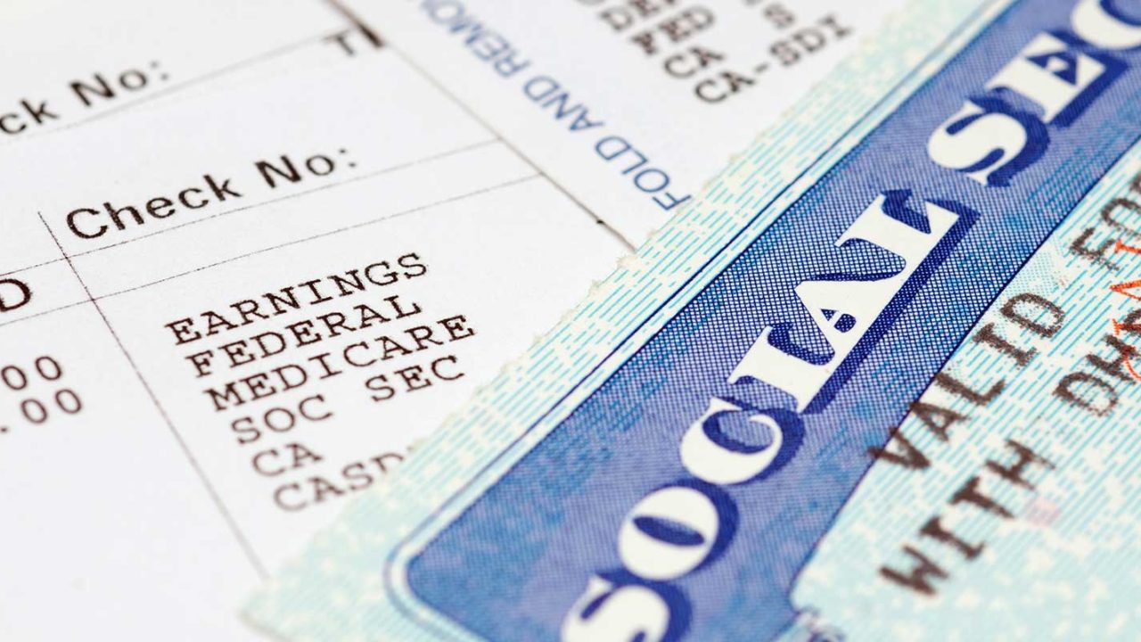 Close up view of a social security card