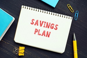 savings plan with phrase on the page