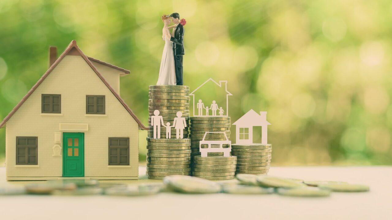 sustainable financial goal for family life or married life concept