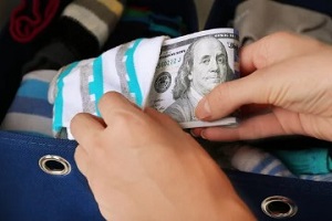 hiding money in socks