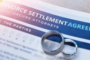 divorce settlement agreement with wedding rings