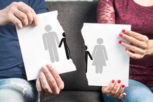 divorce, shared custody of children and breaking family apart concept