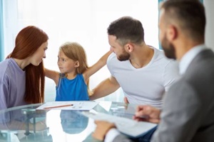 little daughter girl doesn't want parents to be divorced